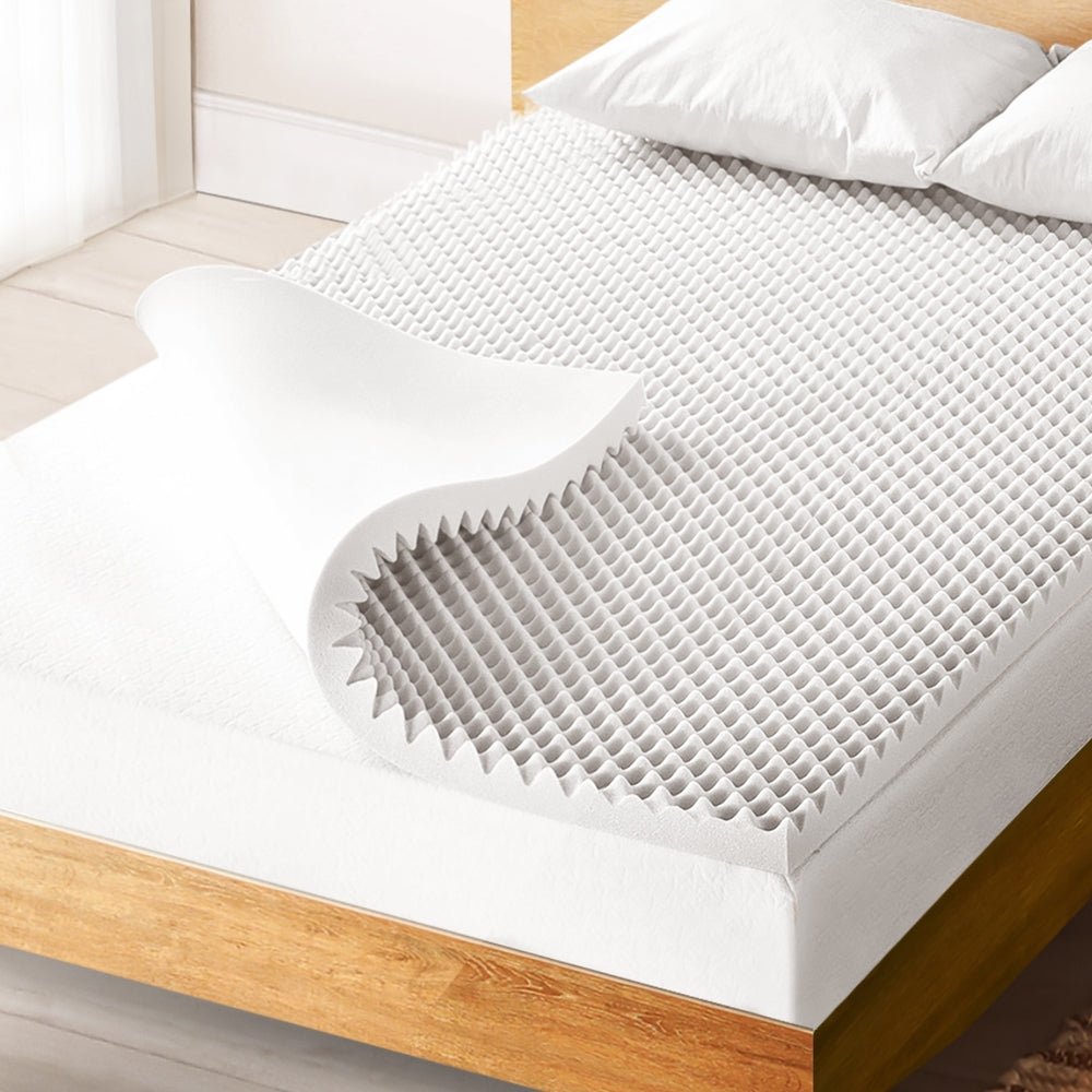Memory Foam Mattress Topper Egg Crate 5cm King Single - Furniture > Mattresses > Mattress Toppers - Rivercity House & Home Co. (ABN 18 642 972 209) - Affordable Modern Furniture Australia