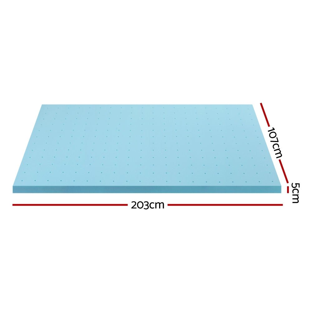 Memory Foam Mattress Topper Ventilated Cool Gel 5cm King Single - Furniture > Mattresses > Mattress Toppers - Rivercity House & Home Co. (ABN 18 642 972 209) - Affordable Modern Furniture Australia