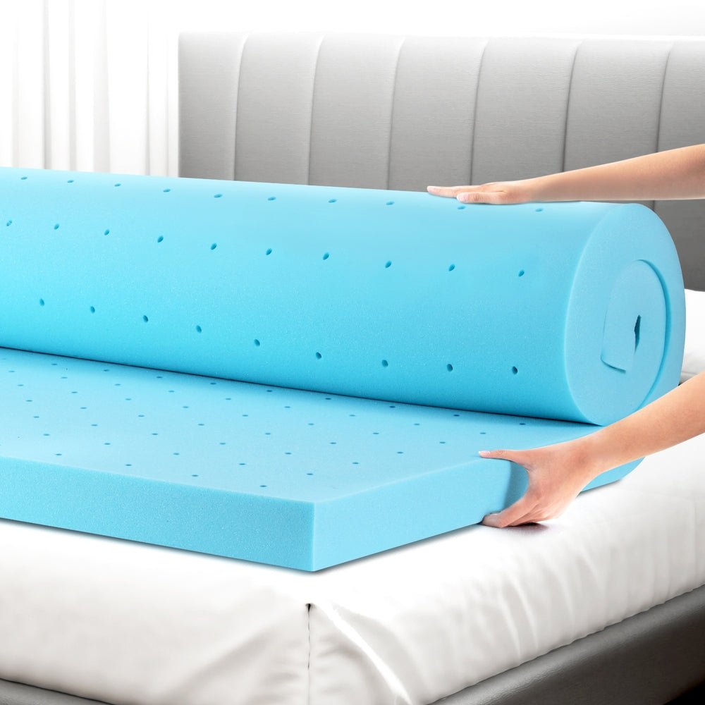 Memory Foam Mattress Topper Ventilated Cool Gel 8cm Queen - Furniture > Mattresses > Mattress Toppers - Rivercity House & Home Co. (ABN 18 642 972 209) - Affordable Modern Furniture Australia