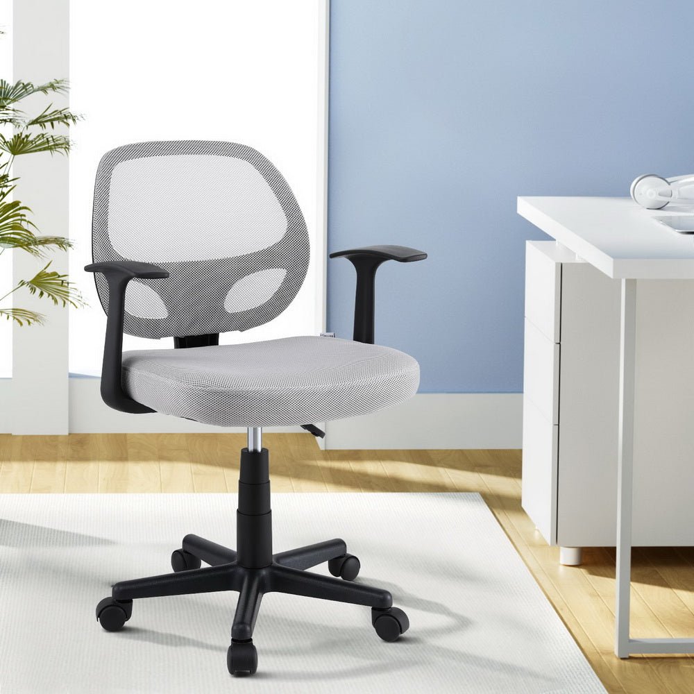 Mesh Office Chair Computer Gaming Desk Chairs Work Study Mid Back Grey - Furniture > Office > Office & Desk Chairs - Rivercity House & Home Co. (ABN 18 642 972 209) - Affordable Modern Furniture Australia