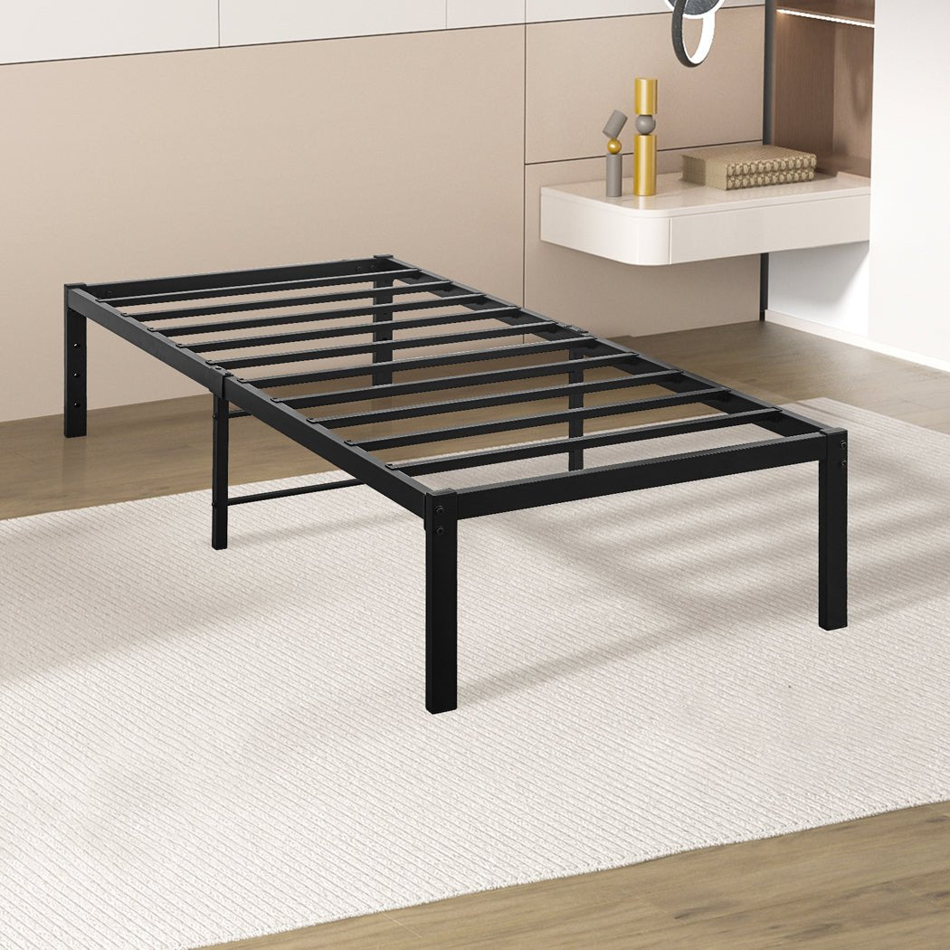 Metal Bed Frame Heavy Duty Storage Space - Rivercity House & Home Co. (ABN 18 642 972 209) - Affordable Modern Furniture Australia
