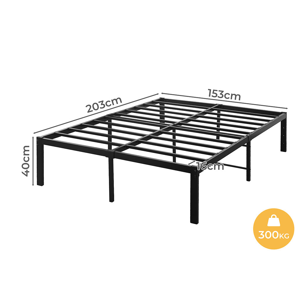 Metal Bed Frame Heavy Duty Storage Space - Rivercity House & Home Co. (ABN 18 642 972 209) - Affordable Modern Furniture Australia