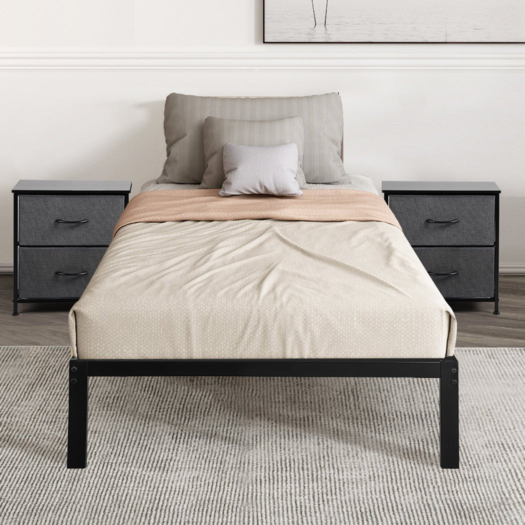 Metal Bed Frame Heavy Duty Storage Space - Rivercity House & Home Co. (ABN 18 642 972 209) - Affordable Modern Furniture Australia