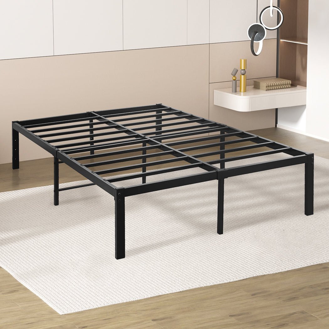 Metal Bed Frame Heavy Duty Storage Space - Rivercity House & Home Co. (ABN 18 642 972 209) - Affordable Modern Furniture Australia