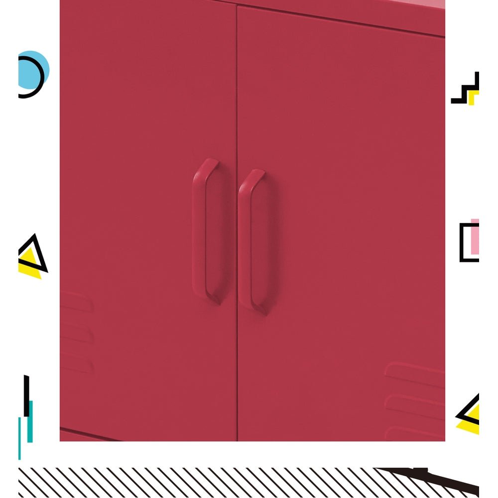 Metal Locker Style Buffet Sideboard Storage Cabinet - Charcoal - Furniture > Living Room - Rivercity House & Home Co. (ABN 18 642 972 209) - Affordable Modern Furniture Australia