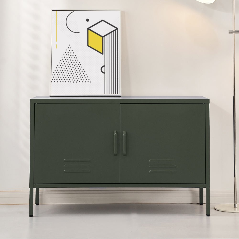 Metal Locker Style Buffet Sideboard Storage Cabinet - Green - Furniture > Living Room - Rivercity House & Home Co. (ABN 18 642 972 209) - Affordable Modern Furniture Australia