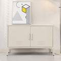 Metal Locker Style Buffet Sideboard Storage Cabinet - White