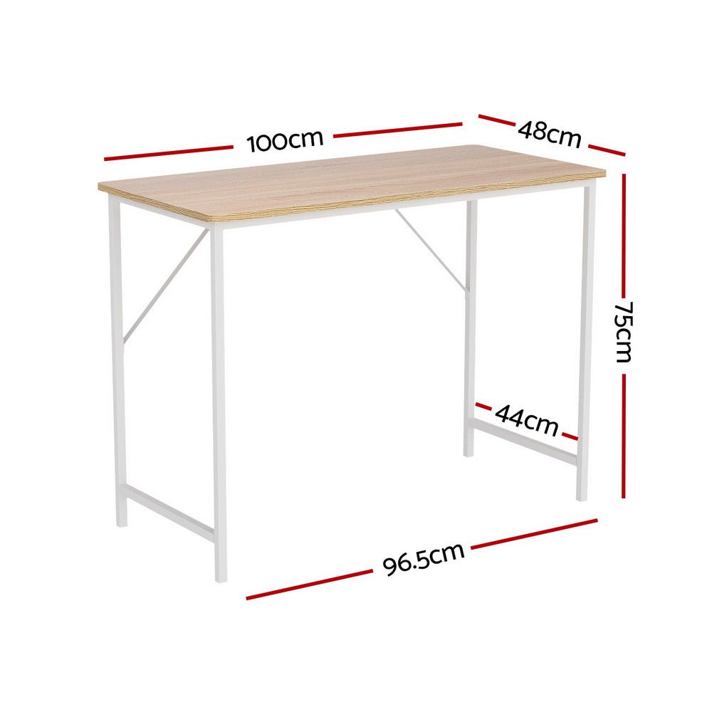 Minimalist Metal Desk (White) - Rivercity House & Home Co. (ABN 18 642 972 209) - Affordable Modern Furniture Australia