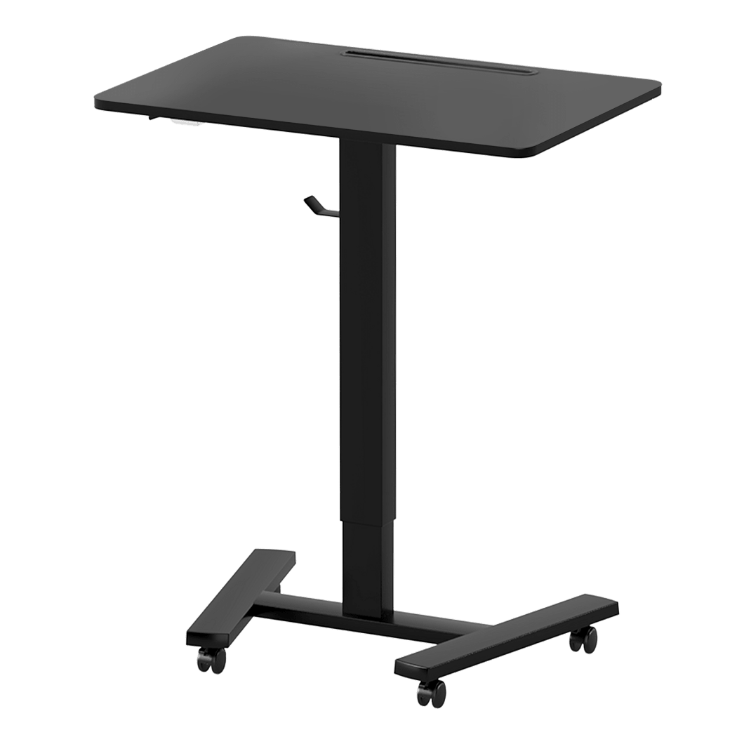 Mobile Adjustable Height Standing Desk with Wheels and Lock - Black - Rivercity House & Home Co. (ABN 18 642 972 209) - Affordable Modern Furniture Australia