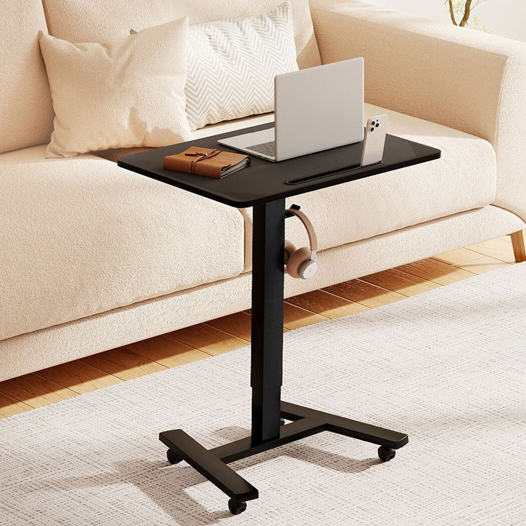 Mobile Adjustable Height Standing Desk with Wheels and Lock - Black - Rivercity House & Home Co. (ABN 18 642 972 209) - Affordable Modern Furniture Australia