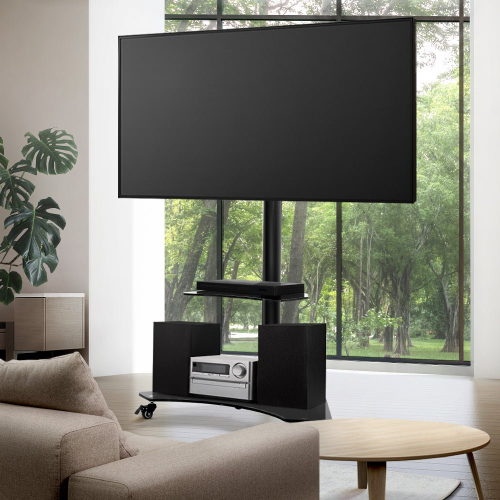 Mobile TV Stand for 32" - 70" TVs Mount Bracket Portable Solid Trolley Cart - Furniture > Living Room > TV Units - Rivercity House & Home Co. (ABN 18 642 972 209) - Affordable Modern Furniture Australia