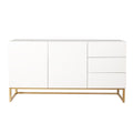 Modern Buffet Sideboard Storage Cabinet with Drawers and Shelves - White