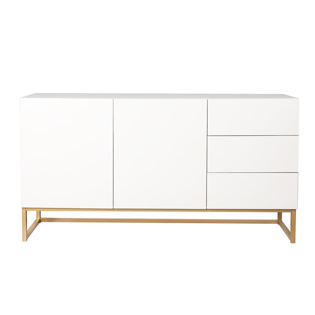 Modern Buffet Sideboard Storage Cabinet with Drawers and Shelves - White - Rivercity House & Home Co. (ABN 18 642 972 209) - Affordable Modern Furniture Australia