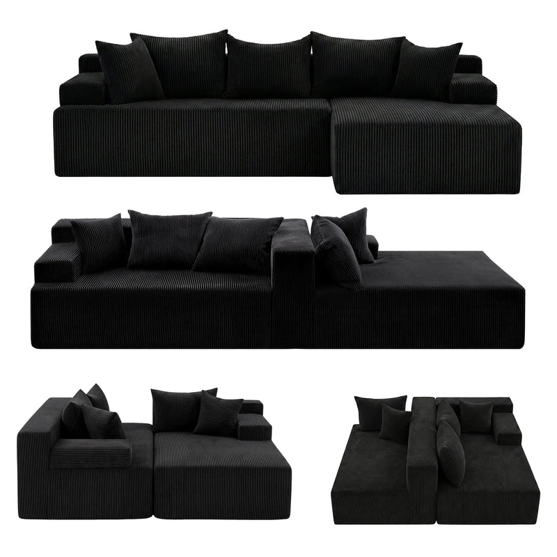 Modular Sectional Sofa Bed Convertible L - Shaped Couch with Deep Seat for Living Room - Furniture > Sofas > Sofas & Sofa Beds - Rivercity House & Home Co. (ABN 18 642 972 209) - Affordable Modern Furniture Australia