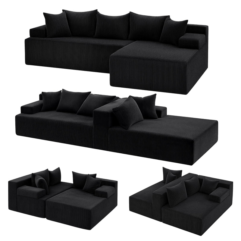 Modular Sectional Sofa Bed Convertible L - Shaped Couch with Deep Seat for Living Room - Furniture > Sofas > Sofas & Sofa Beds - Rivercity House & Home Co. (ABN 18 642 972 209) - Affordable Modern Furniture Australia
