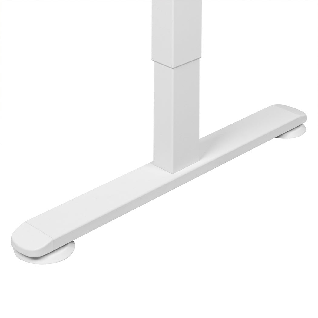 Motorised Adjustable Standing Desk 140cm with Natural Top - White Frame - Rivercity House & Home Co. (ABN 18 642 972 209) - Affordable Modern Furniture Australia