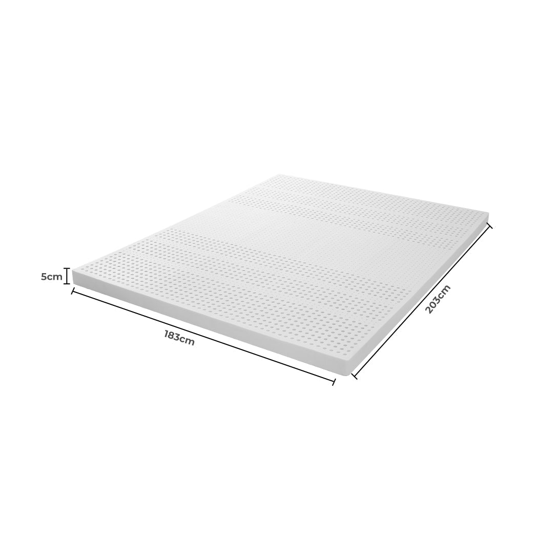 Natural Latex King Mattress Topper 5cm - White - Rivercity House & Home Co. (ABN 18 642 972 209) - Affordable Modern Furniture Australia