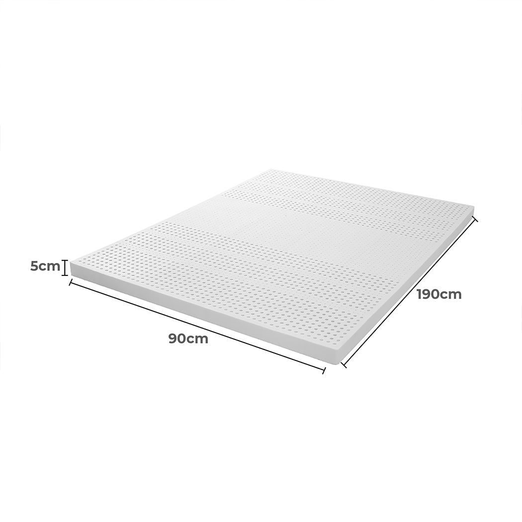 Natural Latex Single Mattress Topper 5cm - White - Rivercity House & Home Co. (ABN 18 642 972 209) - Affordable Modern Furniture Australia