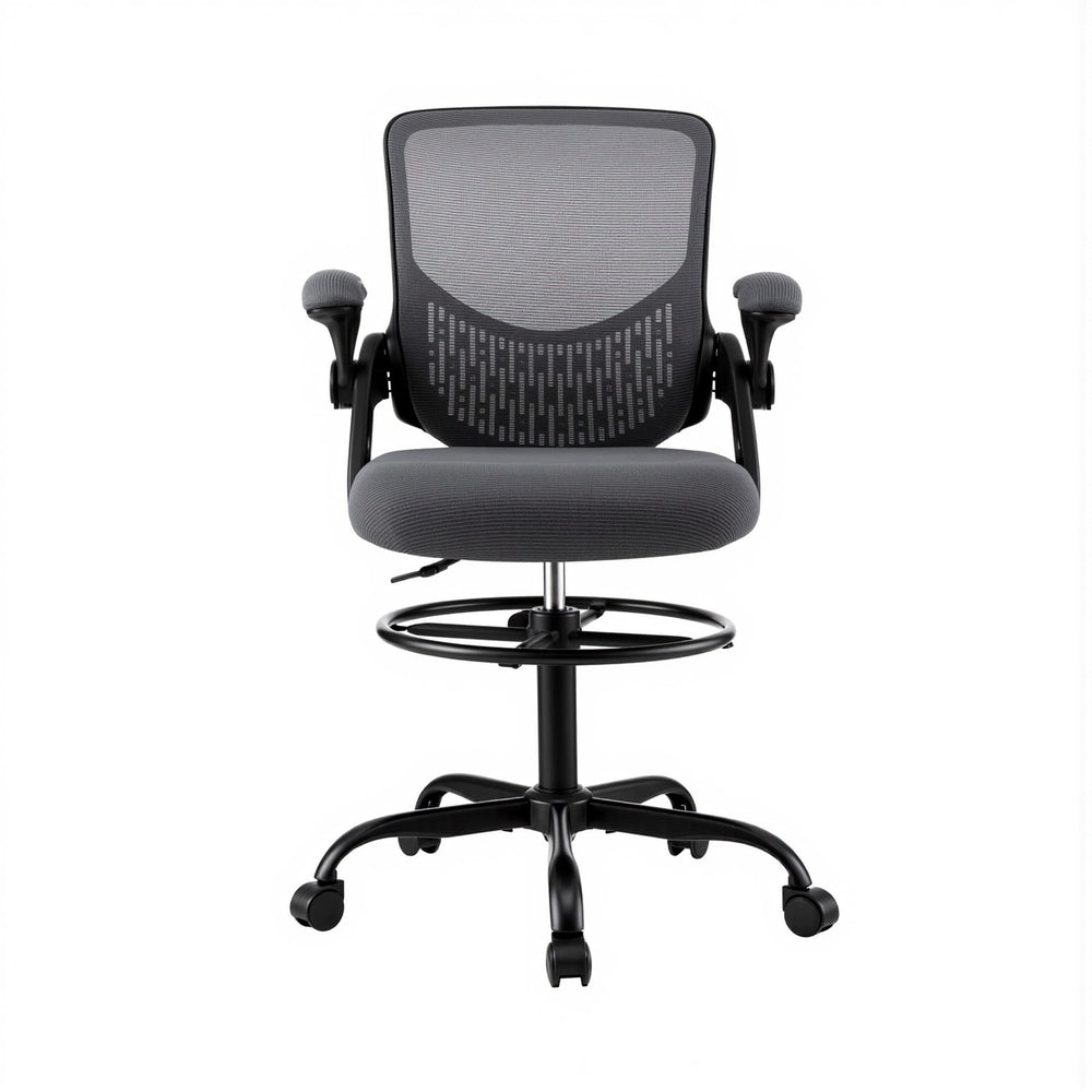 Office Chair Drafting Chairs Stool Computer Desk Studios Mesh Grey - Furniture > Office > Office & Desk Chairs - Rivercity House & Home Co. (ABN 18 642 972 209) - Affordable Modern Furniture Australia