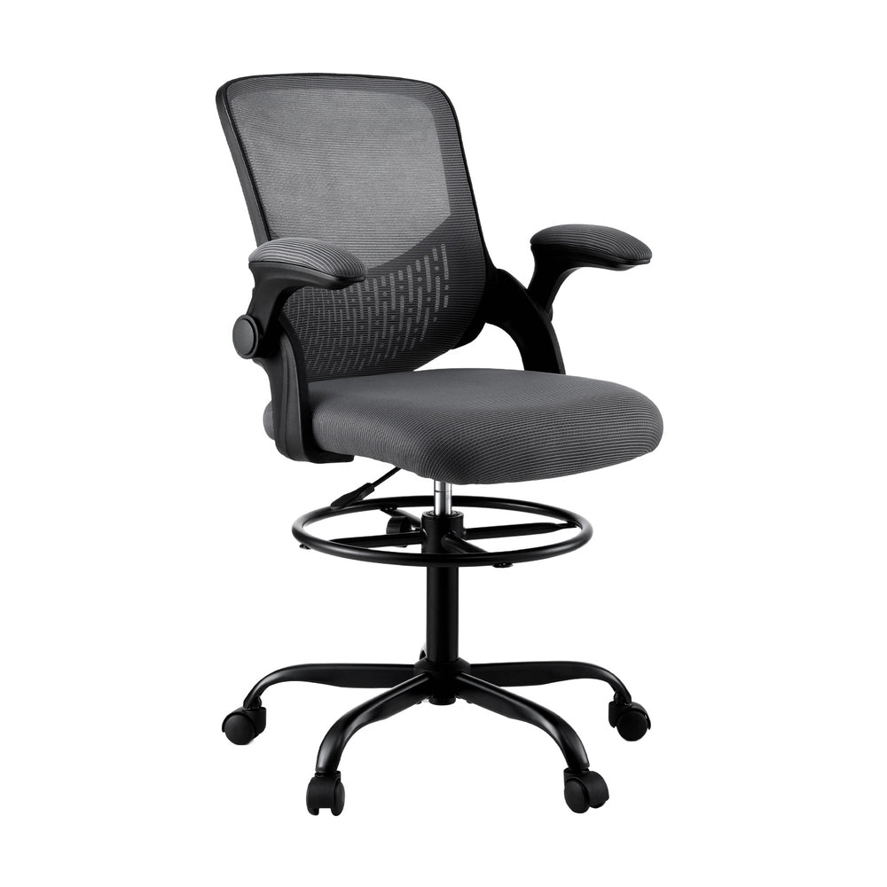 Office Chair Drafting Chairs Stool Computer Desk Studios Mesh Grey - Furniture > Office > Office & Desk Chairs - Rivercity House & Home Co. (ABN 18 642 972 209) - Affordable Modern Furniture Australia