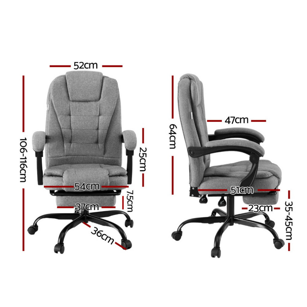 Office Chair Executive Fabric Seat Racing Computer Desk Chairs Footrest - Furniture > Office > Office & Desk Chairs - Rivercity House & Home Co. (ABN 18 642 972 209) - Affordable Modern Furniture Australia