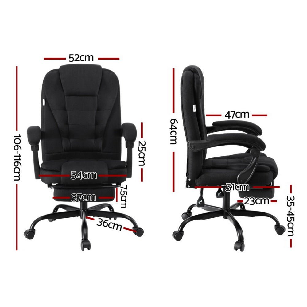 Office Chair Executive Fabric Seat Racing Computer Desk Chairs Footrest - Furniture > Office > Office & Desk Chairs - Rivercity House & Home Co. (ABN 18 642 972 209) - Affordable Modern Furniture Australia