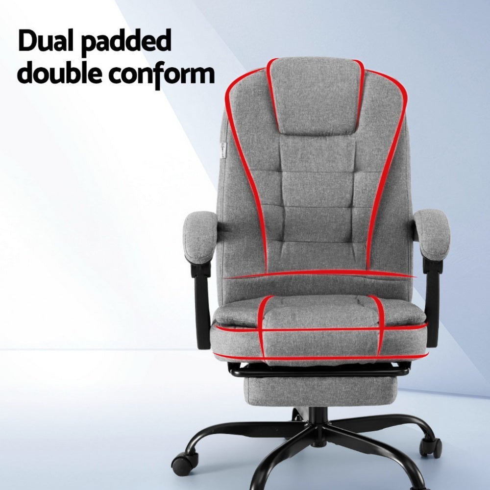 Office Chair Executive Fabric Seat Racing Computer Desk Chairs Footrest - Furniture > Office > Office & Desk Chairs - Rivercity House & Home Co. (ABN 18 642 972 209) - Affordable Modern Furniture Australia
