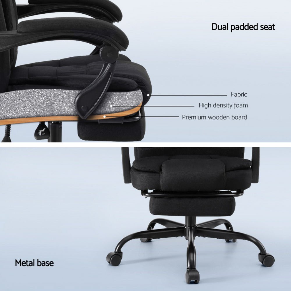 Office Chair Executive Fabric Seat Racing Computer Desk Chairs Footrest - Furniture > Office > Office & Desk Chairs - Rivercity House & Home Co. (ABN 18 642 972 209) - Affordable Modern Furniture Australia
