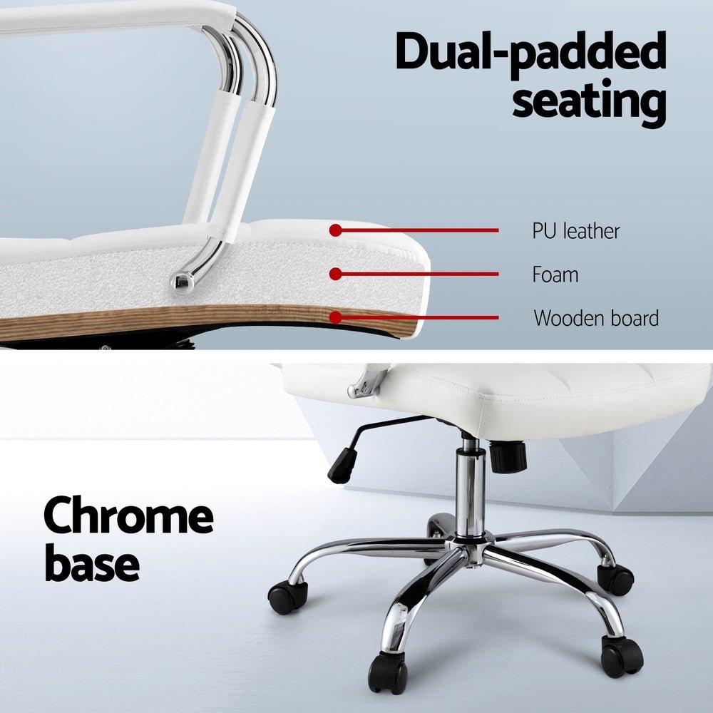 Office Chair Seat PU Work Computer Desk Chairs - Furniture > Office > Office & Desk Chairs - Rivercity House & Home Co. (ABN 18 642 972 209) - Affordable Modern Furniture Australia