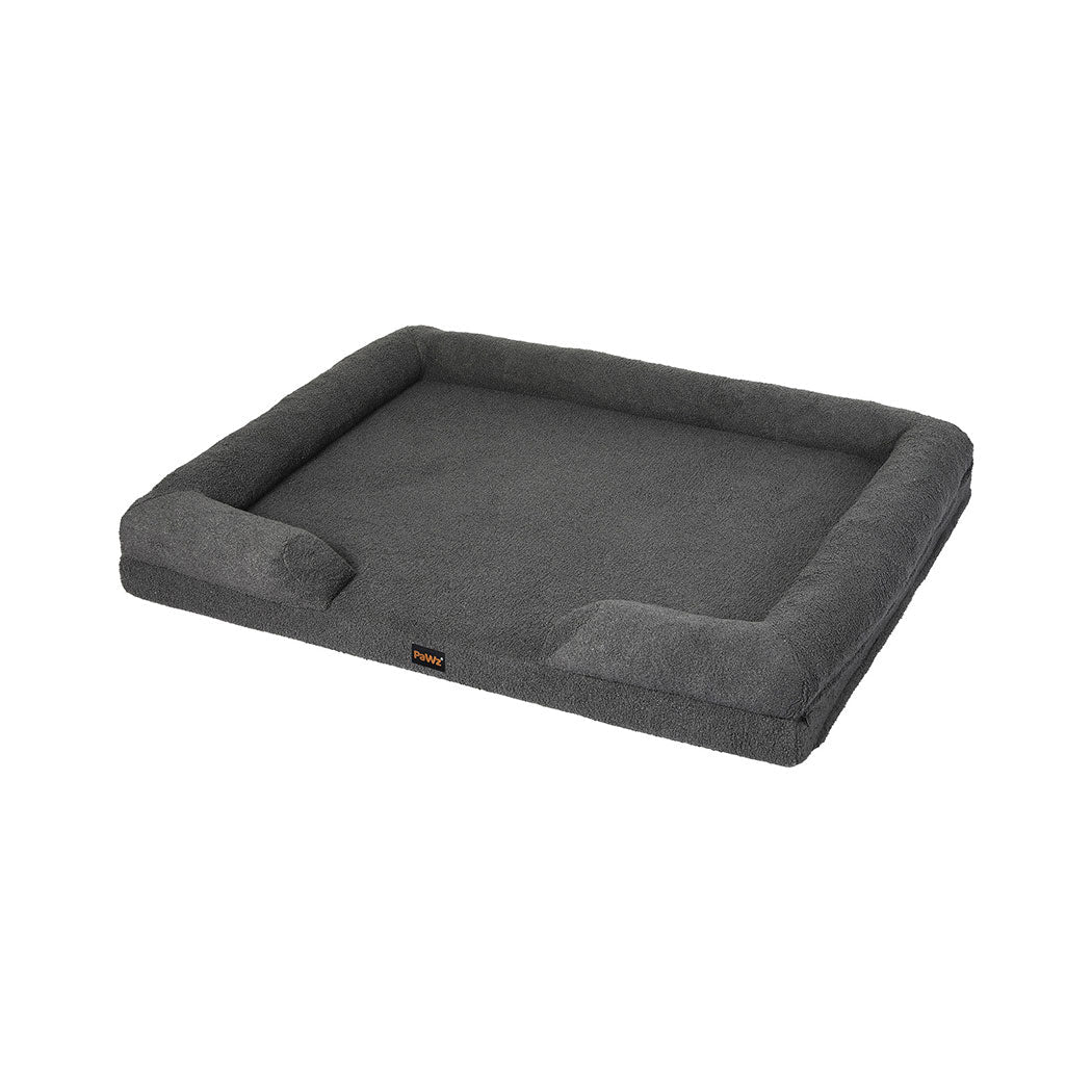 Orthopaedic Memory Foam Pet Sofa Bed with Raised Rim - Grey - Rivercity House & Home Co. (ABN 18 642 972 209) - Affordable Modern Furniture Australia
