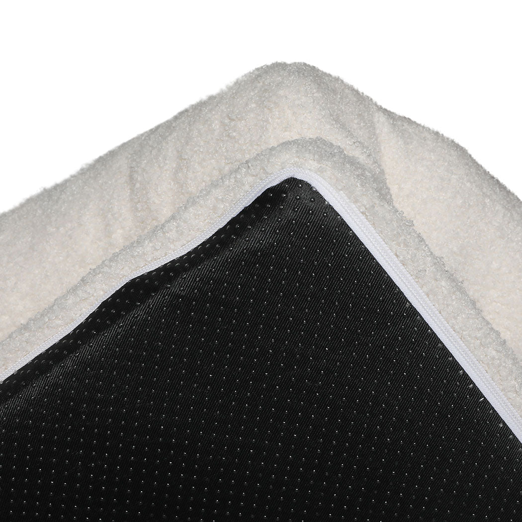 Orthopaedic Memory Foam Pet Sofa Bed with Raised Rim - White - Rivercity House & Home Co. (ABN 18 642 972 209) - Affordable Modern Furniture Australia