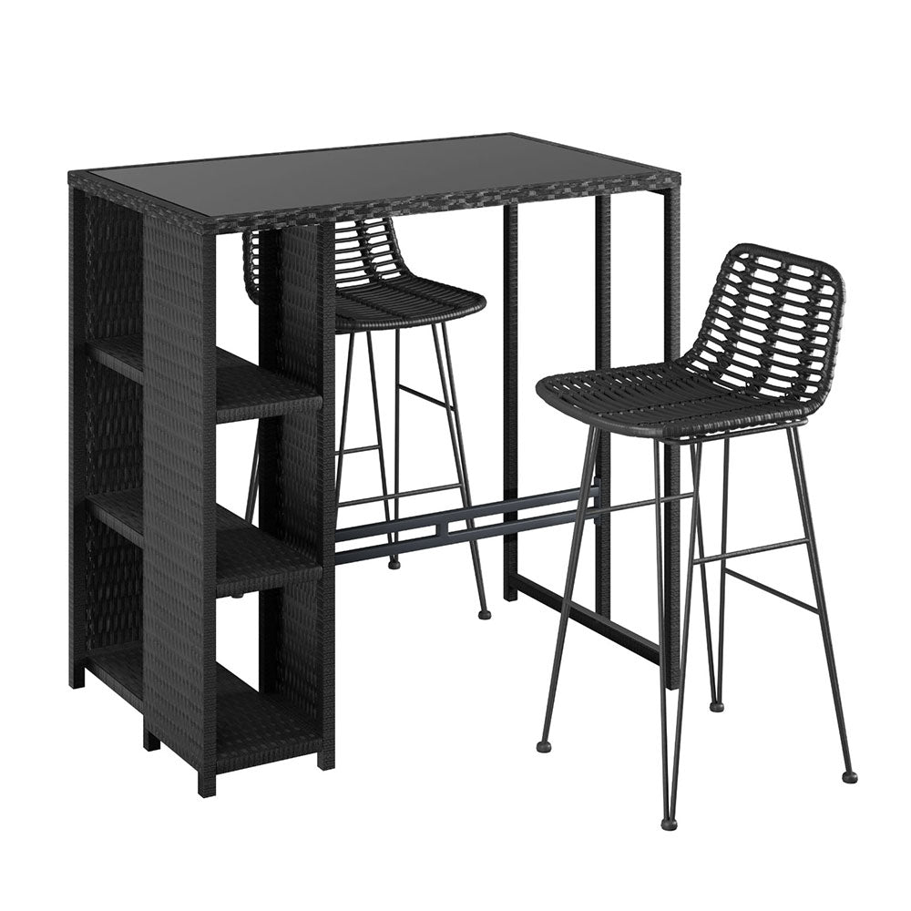 Outdoor Bar Set Patio Furniture Dining Chairs Table and Chairs Wicker - Furniture > Outdoor > Outdoor Dining Sets - Rivercity House & Home Co. (ABN 18 642 972 209) - Affordable Modern Furniture Australia