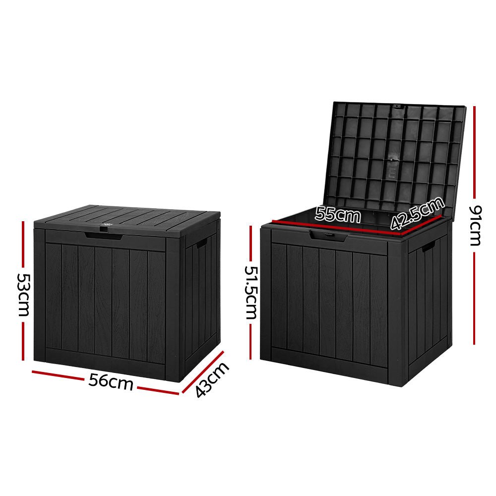 Outdoor Storage Box 118L Black - Home & Garden > Storage - Rivercity House & Home Co. (ABN 18 642 972 209) - Affordable Modern Furniture Australia