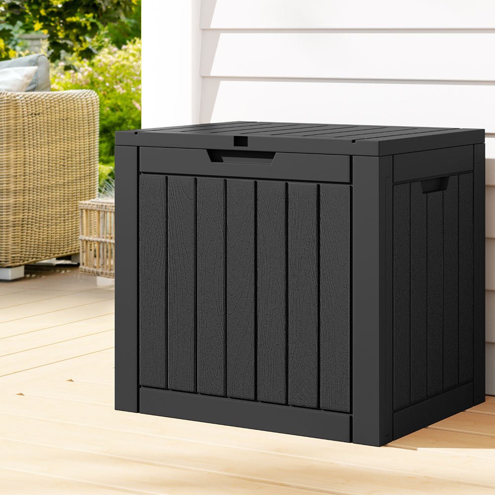 Outdoor Storage Box 118L Black - Home & Garden > Storage - Rivercity House & Home Co. (ABN 18 642 972 209) - Affordable Modern Furniture Australia
