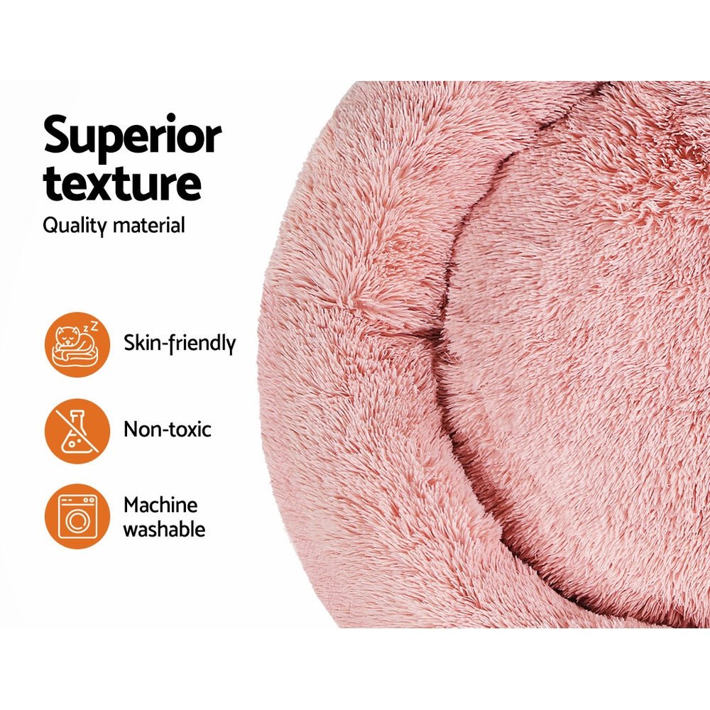 Pet Calming Bed Extra Large 110cm Pink Washable - Rivercity House & Home Co. (ABN 18 642 972 209) - Affordable Modern Furniture Australia