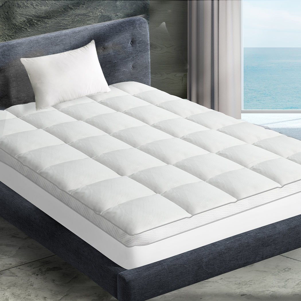 Pillowtop Mattress Topper 5cm Thickness - White - Rivercity House & Home Co. (ABN 18 642 972 209) - Affordable Modern Furniture Australia