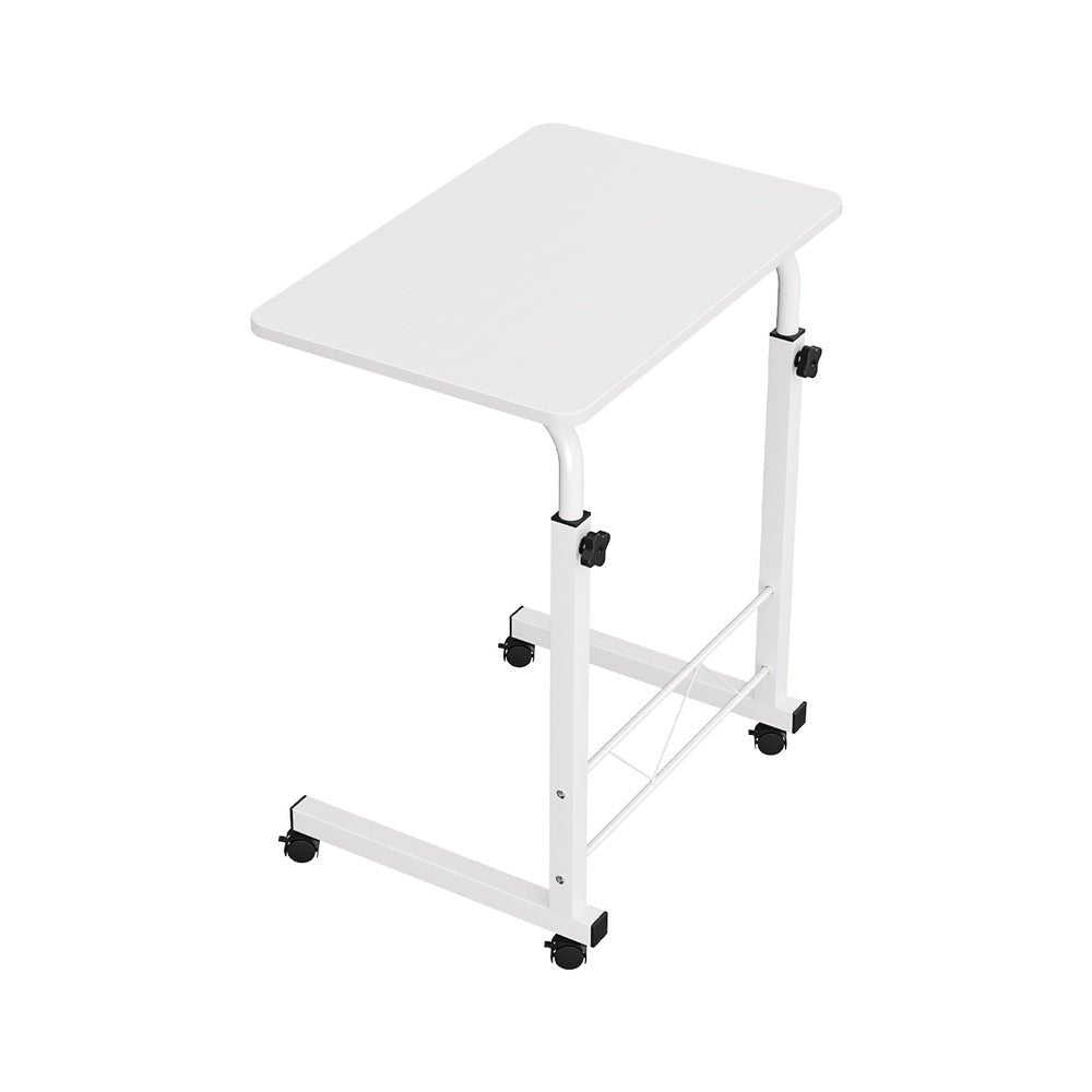 Portable Side Table Desk With Wheels (White) - Furniture - Rivercity House & Home Co. (ABN 18 642 972 209) - Affordable Modern Furniture Australia