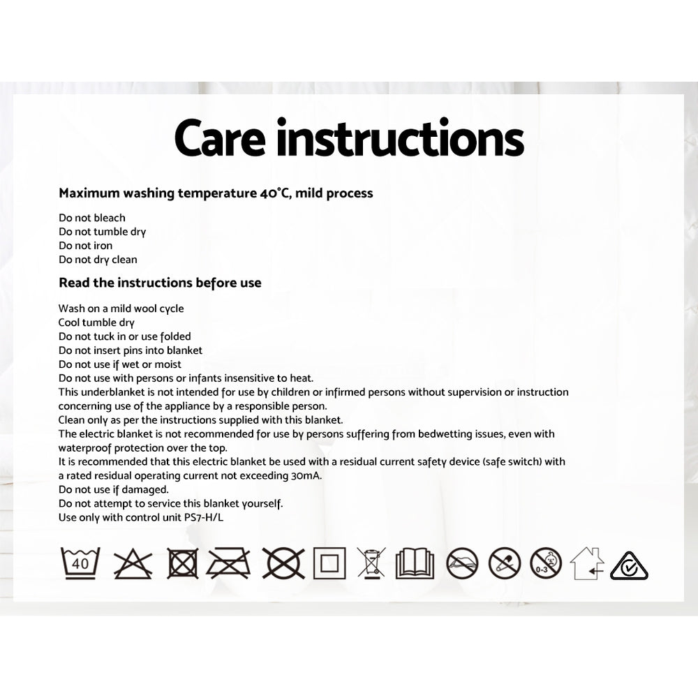 Premium 3 Setting Fully Fitted Electric Blanket - Single - Rivercity House & Home Co. (ABN 18 642 972 209) - Affordable Modern Furniture Australia