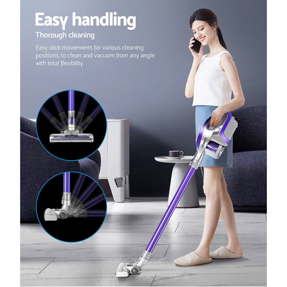 Premium Cordless Stick Vacuum Cleaner - Purple & Grey - Rivercity House & Home Co. (ABN 18 642 972 209) - Affordable Modern Furniture Australia