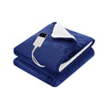 Premium Electric Throw Rug Heated Blanket Washable Snuggle Flannel Winter Navy