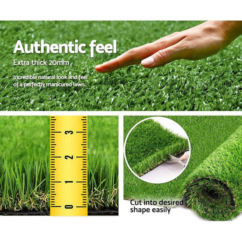 Primeturf Synthetic 20mm 1.9mx5m 9.5sqm Artificial Grass Fake Turf 4 - coloured Plants Plastic Lawn - Rivercity House & Home Co. (ABN 18 642 972 209) - Affordable Modern Furniture Australia