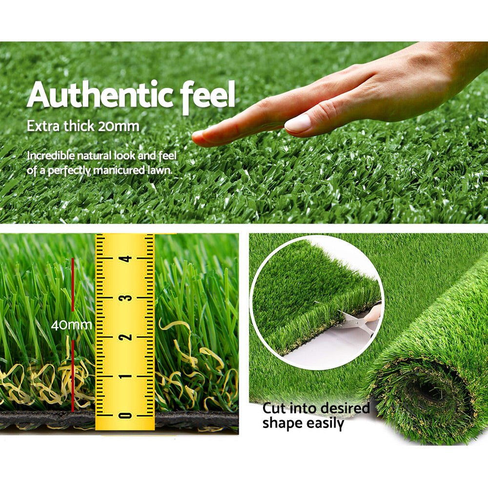 Primeturf Synthetic 40mm 1.9mx5m 9.5sqm Artificial Grass Fake Turf 4 - coloured Plants Plastic Lawn - Rivercity House & Home Co. (ABN 18 642 972 209) - Affordable Modern Furniture Australia