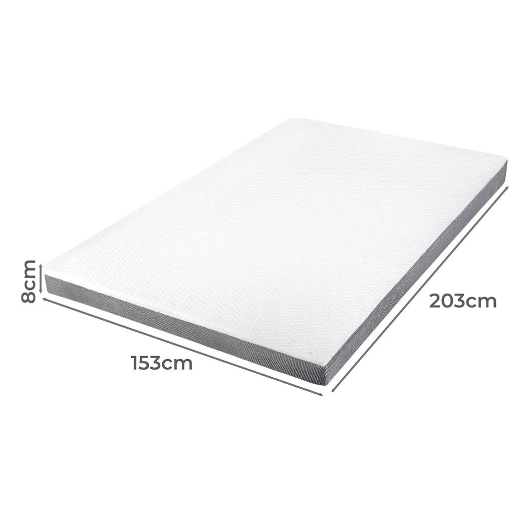 Queen Memory Foam Mattress Topper All Season with Anti - Slip - White and Grey - Rivercity House & Home Co. (ABN 18 642 972 209) - Affordable Modern Furniture Australia