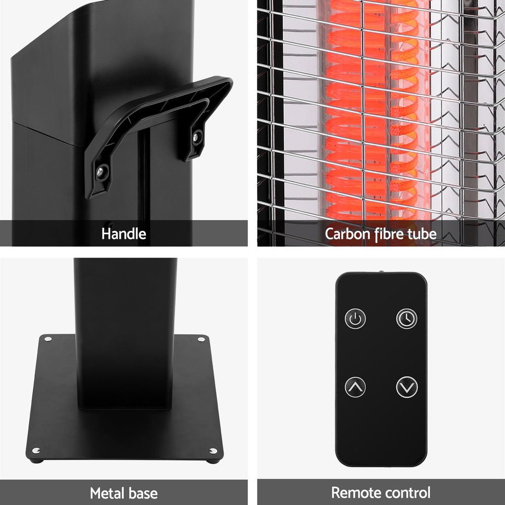Radiant Tower Heater Electric Portable Remote Control 2000W Heating - Appliances > Heaters - Rivercity House & Home Co. (ABN 18 642 972 209) - Affordable Modern Furniture Australia