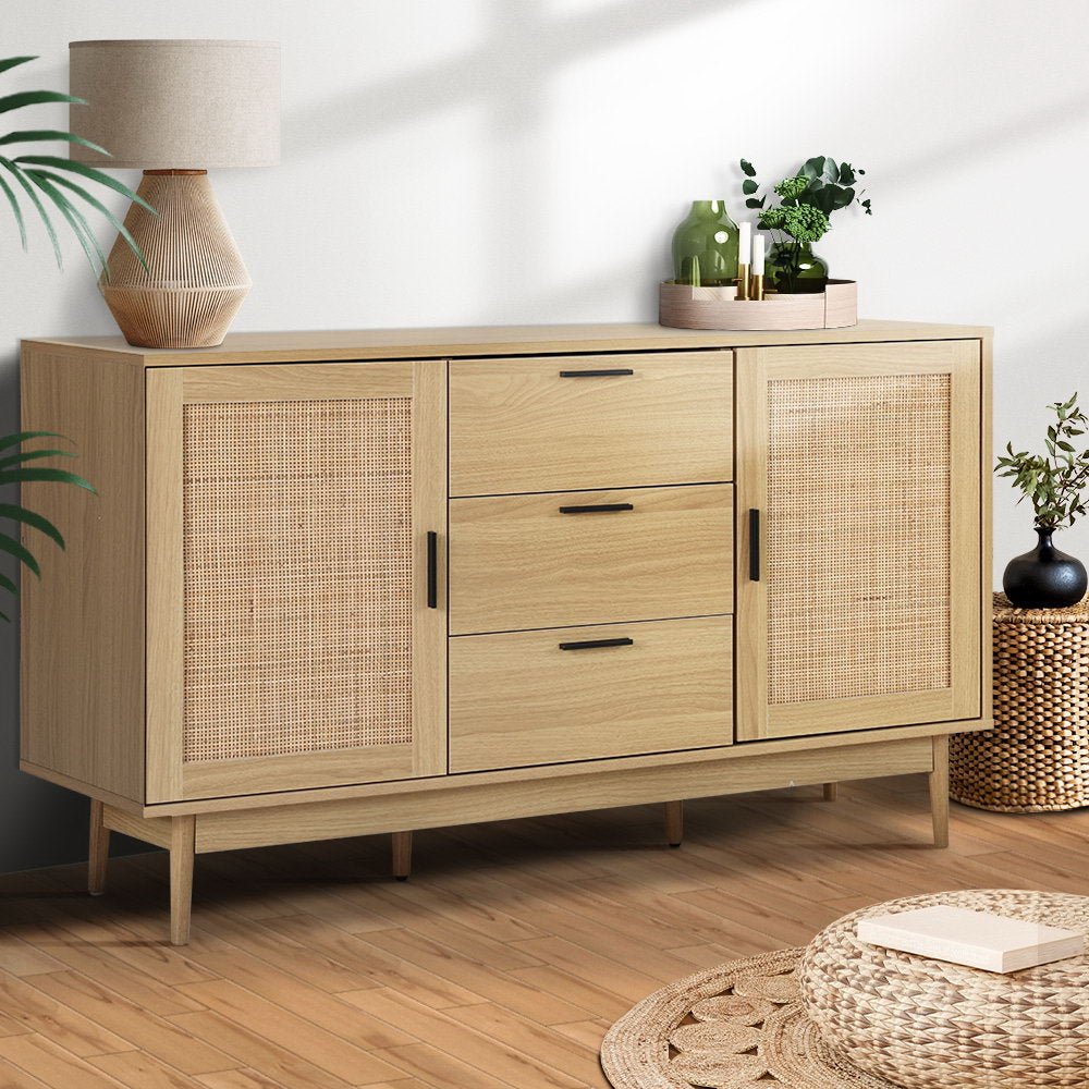 Rattan Large Buffet Sideboard Cabinet - Rivercity House & Home Co. (ABN 18 642 972 209) - Affordable Modern Furniture Australia