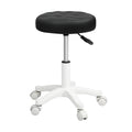 Rolling Bar Stool with PU Leather Seat and Casters - Black
