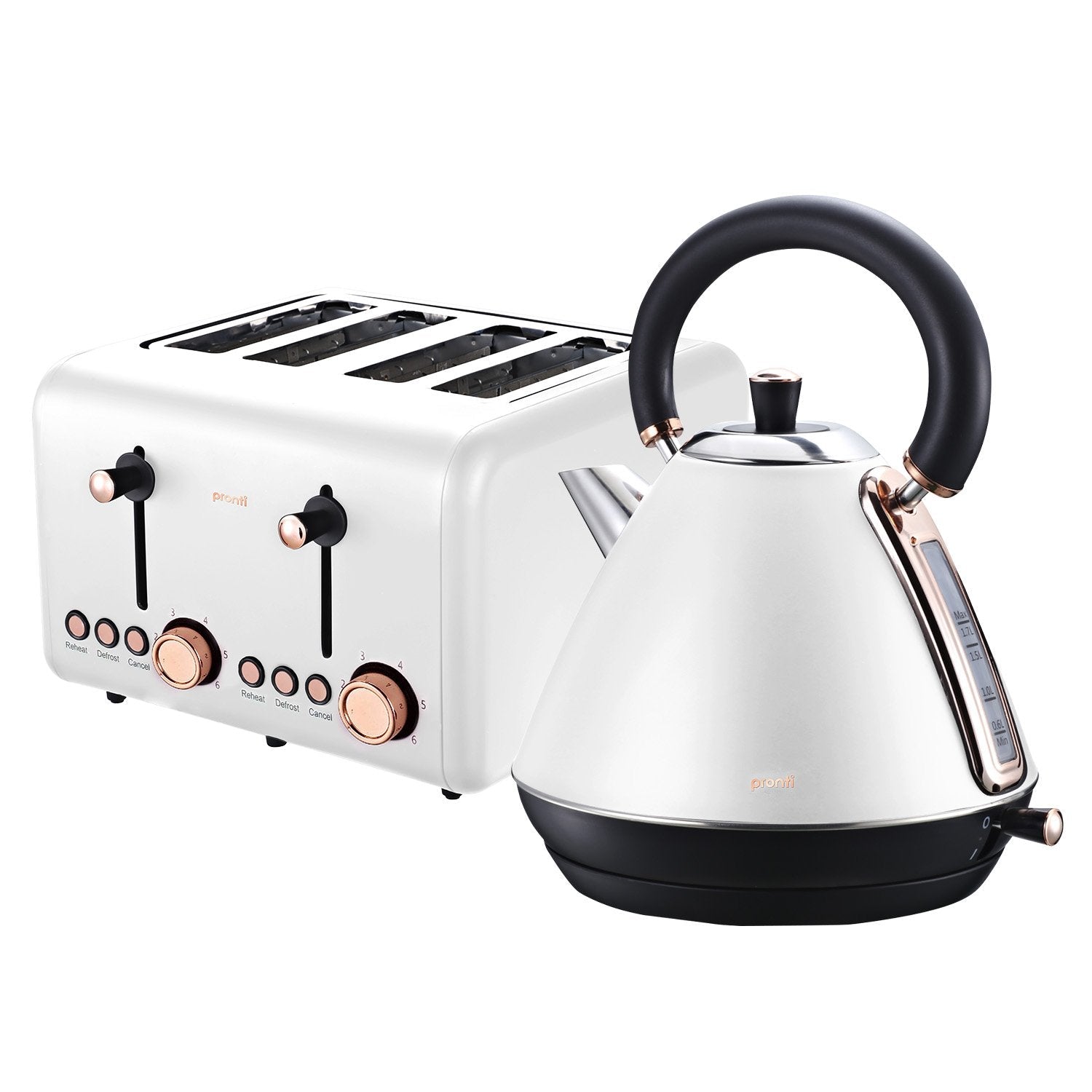 Rose Trim Collection Toaster & Kettle Bundle - White - Appliances > Kitchen Appliances > Toasters & Grills - Rivercity House & Home Co. (ABN 18 642 972 209) - Affordable Modern Furniture Australia
