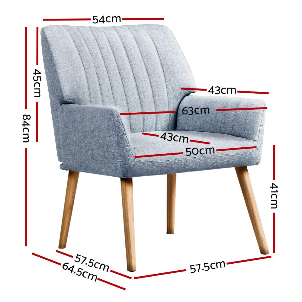Sebastian Accent Armchair - Grey - Furniture > Living Room - Rivercity House & Home Co. (ABN 18 642 972 209) - Affordable Modern Furniture Australia