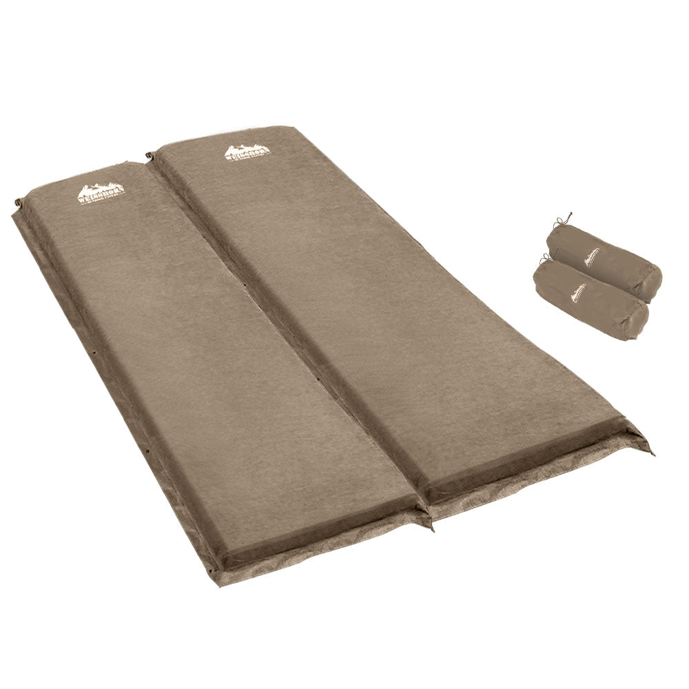 Self Inflating Mattress Camping Sleeping Mat Air Bed Pad Double Coffee 10CM Thick - Outdoor > Camping - Rivercity House & Home Co. (ABN 18 642 972 209) - Affordable Modern Furniture Australia