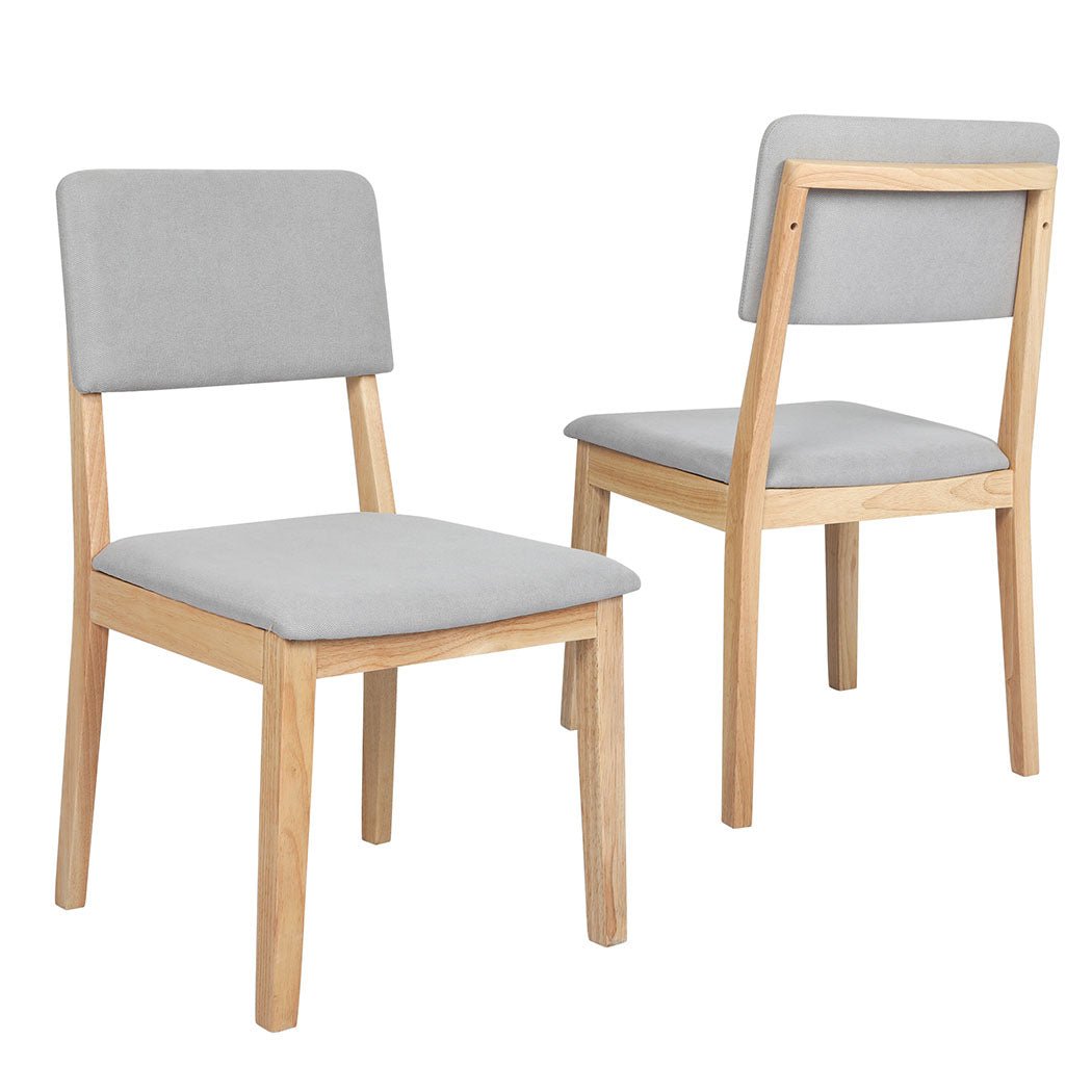 Set of 2 Armless Upholstered Dining Chairs with Open Back - Natural Grey - Rivercity House & Home Co. (ABN 18 642 972 209) - Affordable Modern Furniture Australia